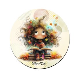 Álmodó őszi Könyvmoly lány pohár alátét