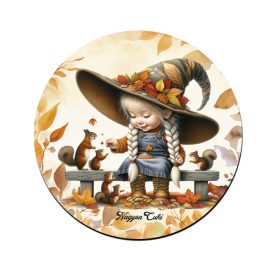 Őszi manó lány és a mókusok mintás bögre alátét