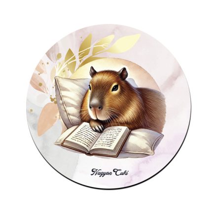 Könyvmoly capybara mintás pohár alátét