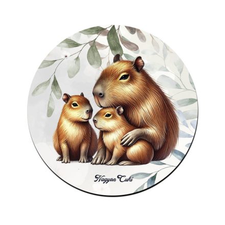 Capybara és a kölykök mintás pohár alátét