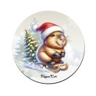 Vidám szánkós capybara mintás pohár alátét