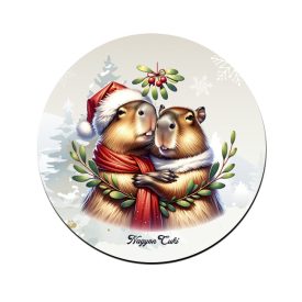 Cuki Karácsonyi capybara pár mintás pohár alátét