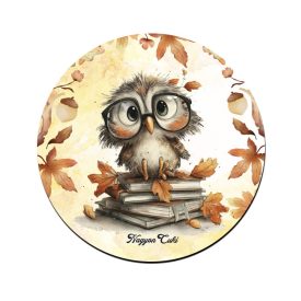 Cuki őszi szemüveges bagoly mintás pohár alátét