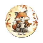 Cuki őszi kávézós róka mintás pohár alátét