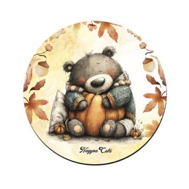 Cuki őszi szundi maci és a tökmintás pohár alátét