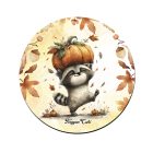 Cuki őszi mosómedve és a tök mintás pohár alátét