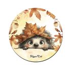 Cuki őszi kukucskáló süni mintás pohár alátét