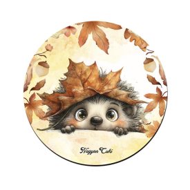 Cuki őszi kukucskáló süni mintás pohár alátét