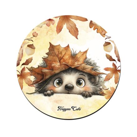 Cuki őszi kukucskáló süni mintás pohár alátét