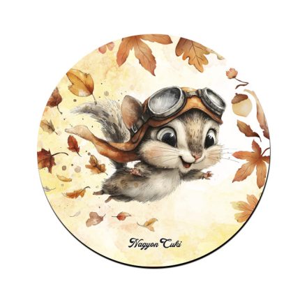 Cuki őszi repülő mókus mintás pohár alátét