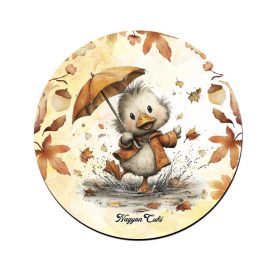 Cuki őszi esernyős kiskacsa mintás pohár alátét