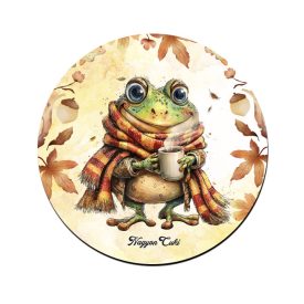 Cuki őszi kávézós béka mintás pohár alátét