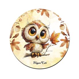 Cuki őszi bagoly lány mintás pohár alátét