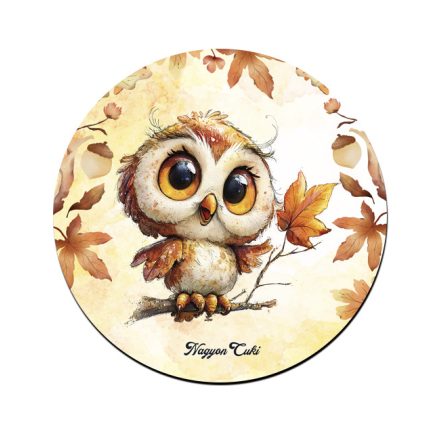 Cuki őszi bagoly lány mintás pohár alátét