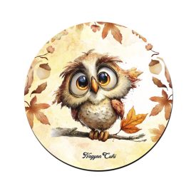 Cuki őszi bagoly fiú mintás pohár alátét