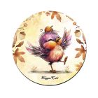 Cuki őszi táncoló kismadár mintás pohár alátét