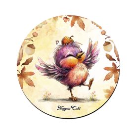 Cuki őszi táncoló kismadár mintás pohár alátét