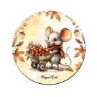 Cuki őszi gyűjtögető kisegér mintás pohár alátét