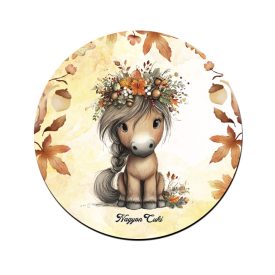 Cuki őszi virágkoszorús póni mintás pohár alátét