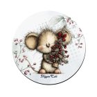 Cuki téli kisegér mintás pohár alátét