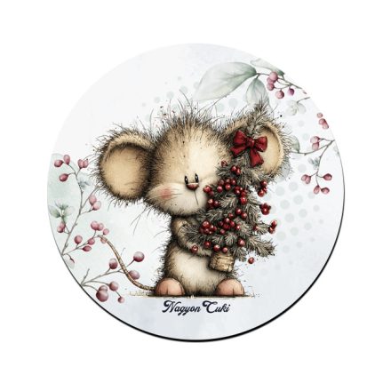 Cuki téli kisegér mintás pohár alátét