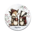 Cuki téli róka és a borz kávéval mintás pohár alátét