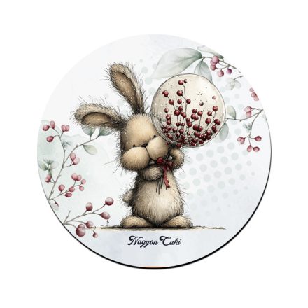 Cuki téli nyuszi gömbbel mintás pohár alátét