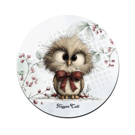 Cuki téli bagoly nagy masnival mintás pohár alátét