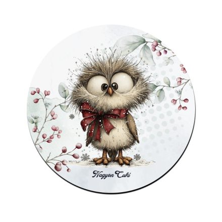 Cuki téli bagoly masnival mintás pohár alátét