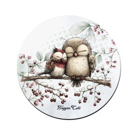 Cuki téli baglyocskák mintás pohár alátét