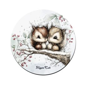 Cuki téli mókuskák mintás pohár alátét