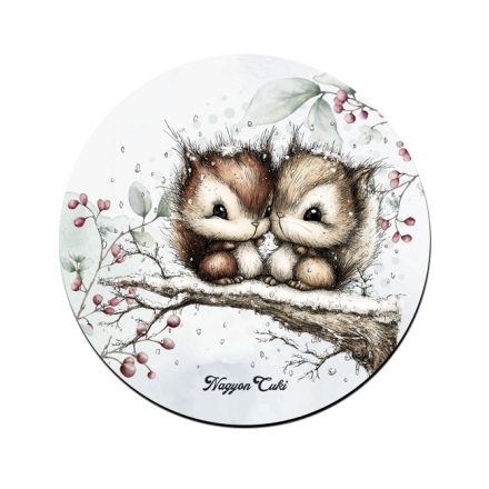 Cuki téli mókuskák mintás pohár alátét