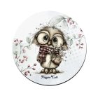 Cuki téli bagoly szemüvegben mintás pohár alátét