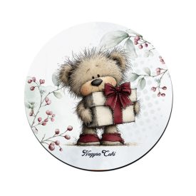 Cuki téli maci ajándékkal mintás pohár alátét