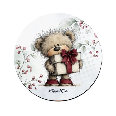 Cuki téli maci ajándékkal mintás pohár alátét