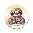 Cuki lajhár Apa és két kis lajhár mintás pohár alátét