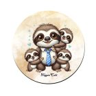 Nyakkendős Cuki lajhár Apa és három gyerek mintás pohár alátét