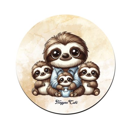 Cuki lajhár Apa és három kis lajhár mintás pohár alátét