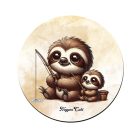 Cuki lajhár Apa és gyermeke horgásznak mintás pohár alátét