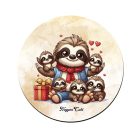 Cuki lajhár Apa és öt gyerek mintás pohár alátét