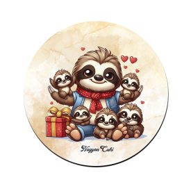 Cuki lajhár Apa és öt gyerek mintás pohár alátét