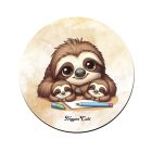 Cuki lajhár Apa és két gyereke mintás pohár alátét