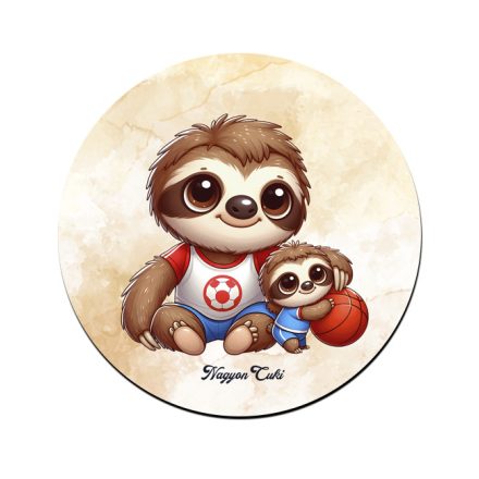 Kosaras Cuki lajhár Apa és a gyerek mintás pohár alátét