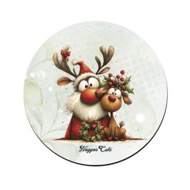 Cuki karácsonyi mikulás és Rudolf mintás pohár alátét