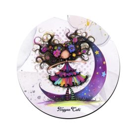 Bájos lila virágos tündér és a hold pohár alátét