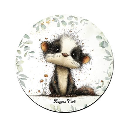 Az erdő bölcs remetéje, cuki borz mintás pohár alátét