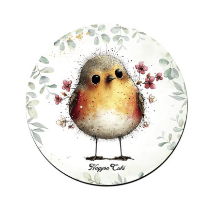 Cuki vörösbegy, a barátságos kertész mintás pohár alátét