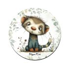 Játékos felfedező, a vadászgörény mintás pohár alátét