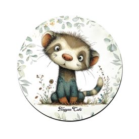   Játékos felfedező, a vadászgörény mintás pohár alátét