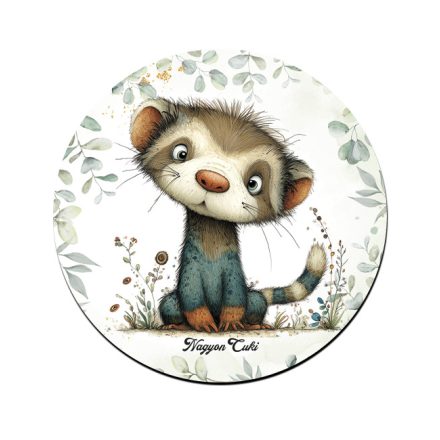 Játékos felfedező, a vadászgörény mintás pohár alátét